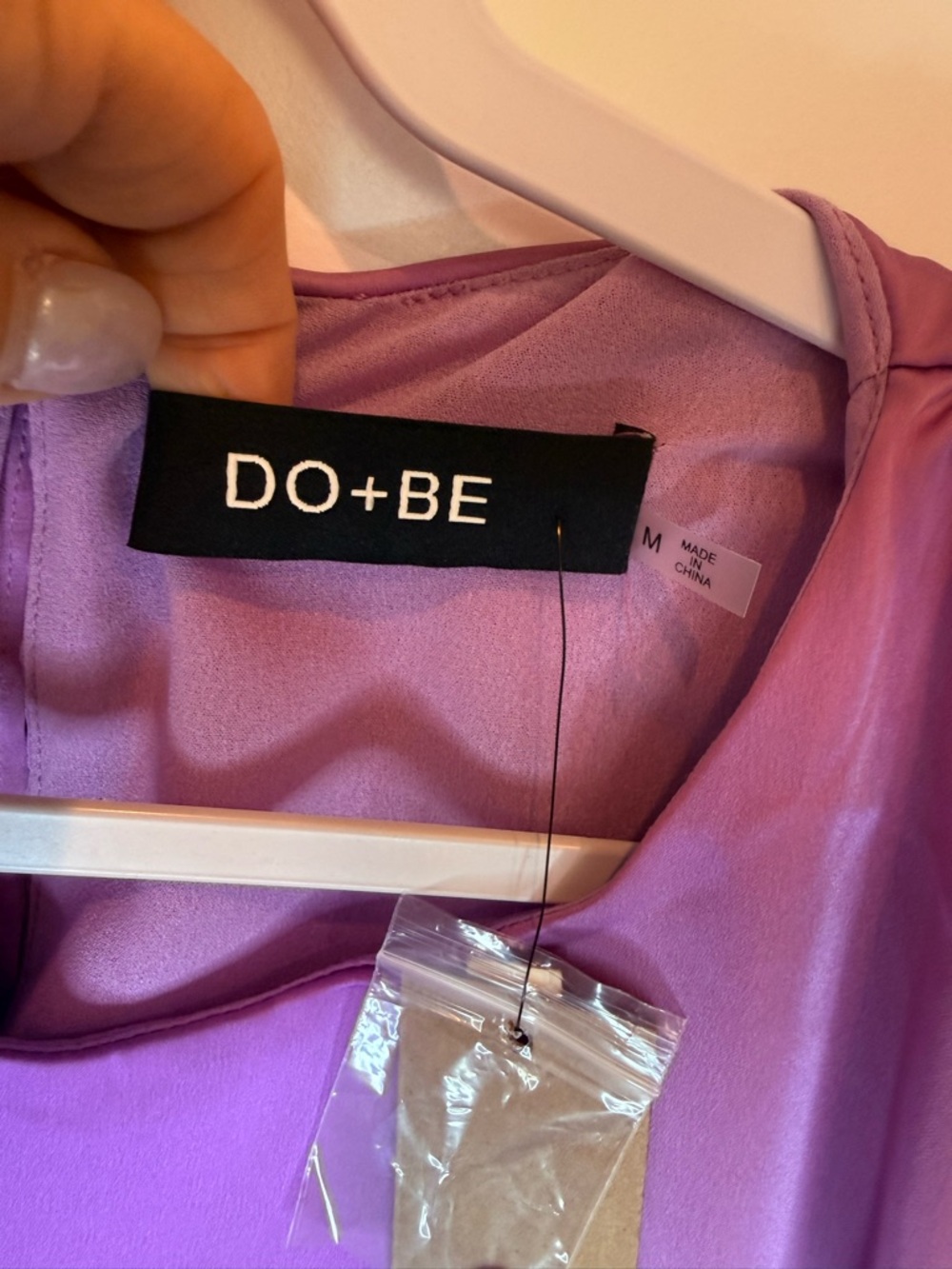 DO+BE COLLECTION women’s Size Medium Cropped Satin Purple Bubble Top NWT - Picture 6 of 6